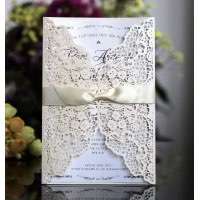 Lace  Wedding Invitation Card Laser-hollowed Design Customization 